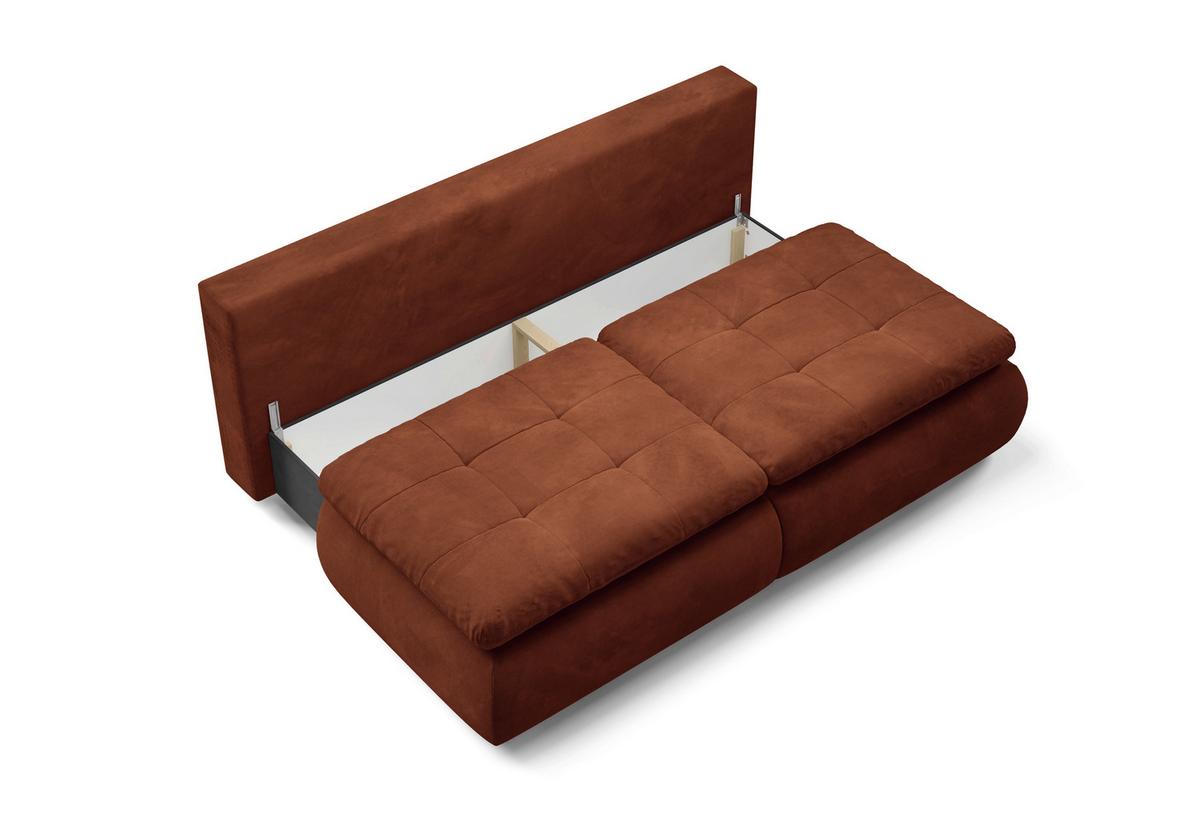 Schlafsofa Mystic Rostfareben B: 220cm - Rostfarben/Schwarz, Design, Textil (220/94/114cm) - Livetastic