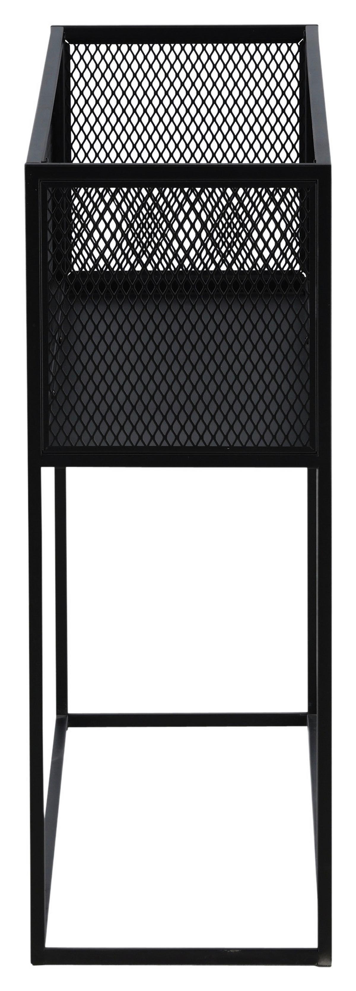 Bücherwand Netz - Schwarz, Design, Metall (110/80/30cm) - Livetastic