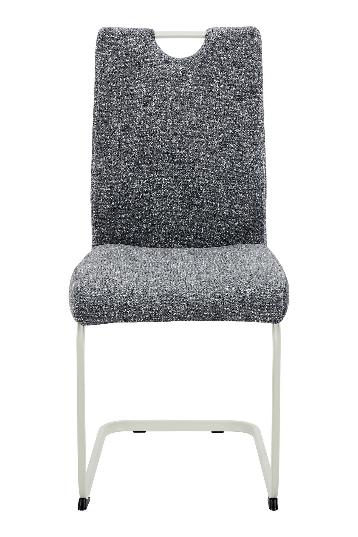 Schwingstuhl-Set Tivoli S 4er-Set - Dunkelgrau/Creme, MODERN, Textil/Metall (45/98/59cm) - MID.YOU