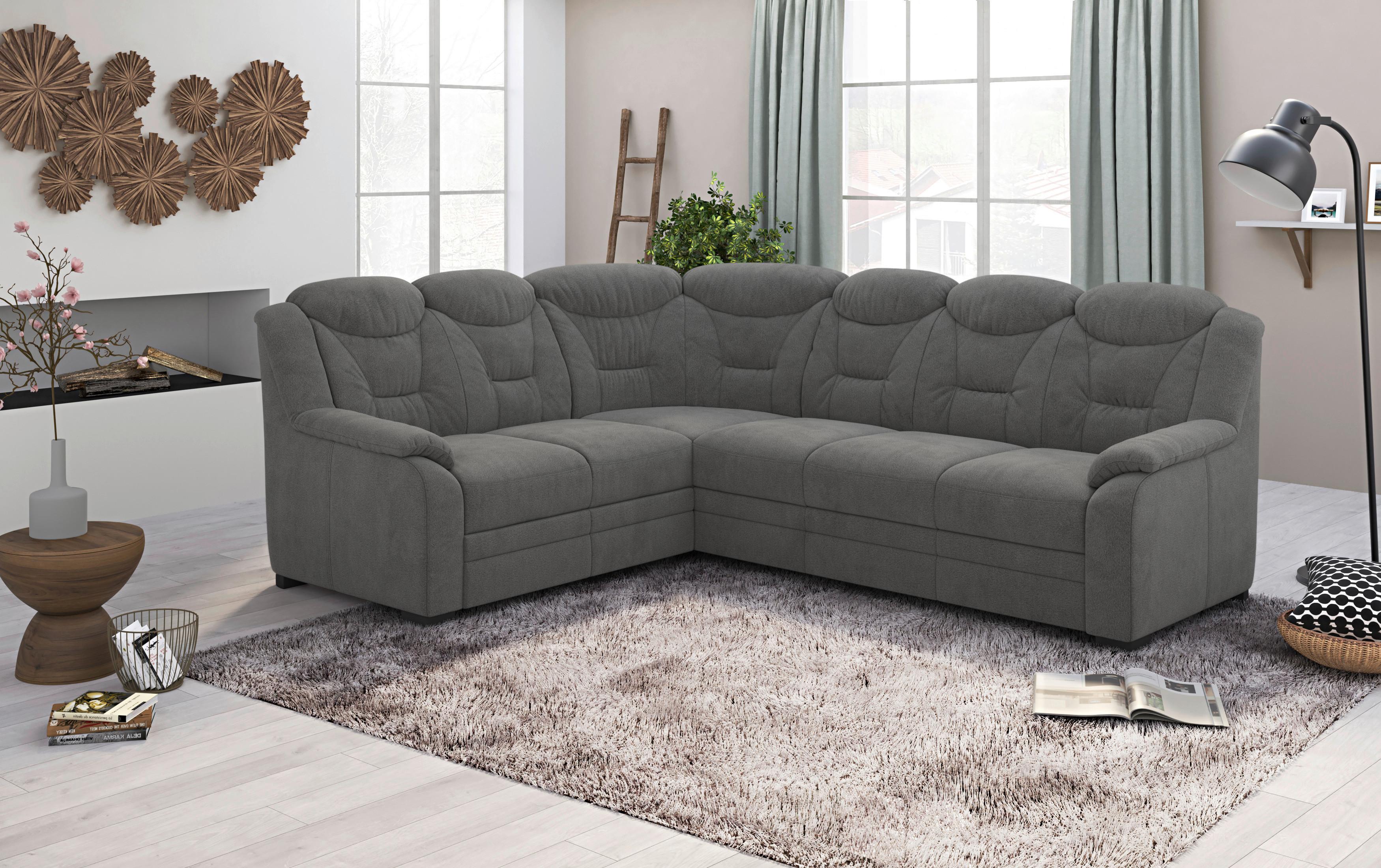 Ecksofa Marcus Anthrazit S: 211x263 cm - Anthrazit/Schwarz, Basics, Textil (211/263cm) - MID.YOU