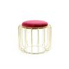 Beistelltisch/pouf 2 In 1 Comfortable Gold/rot - Rot/Goldfarben, Basics, Glas/Holzwerkstoff (50/50/45cm) - Kayoom