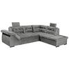 Ecksofa Estrella Grau S: 283x217 cm - Schwarz/Grau, KONVENTIONELL, Textil (283/217cm) - MID.YOU