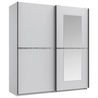 Schwebetürenschrank Dundee Weiß B: 180 cm - Weiß, MODERN, Glas/Holzwerkstoff (180/198/64cm) - MID.YOU