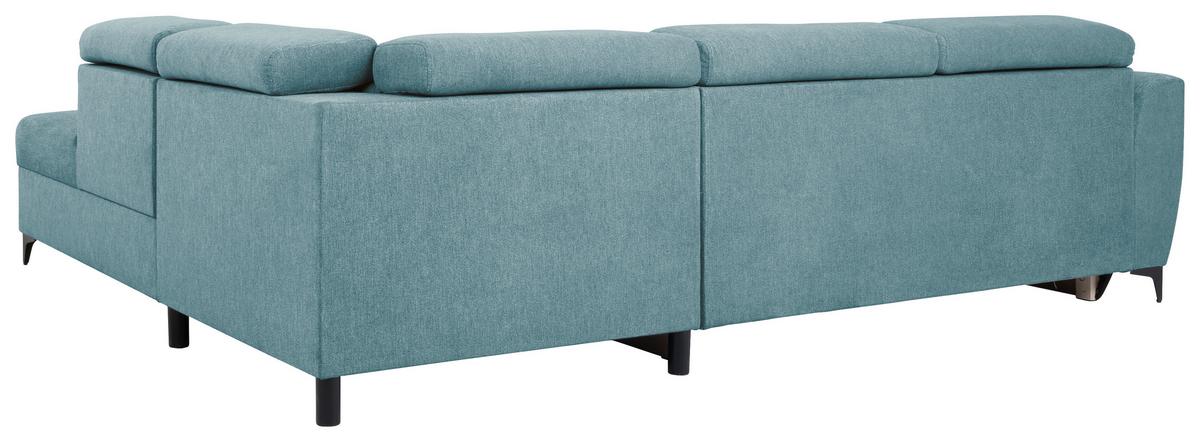 Ecksofa Mit Schlaffunktion & Bettkasten Lapis Petrol - Petrol/Schwarz, KONVENTIONELL, Textil (255/217cm) - MID.YOU