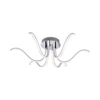 Deckenleuchte Valerie L: 67 cm 6-Flammig Geschwungen - Silberfarben, Design, Kunststoff/Metall (67/67/21cm)