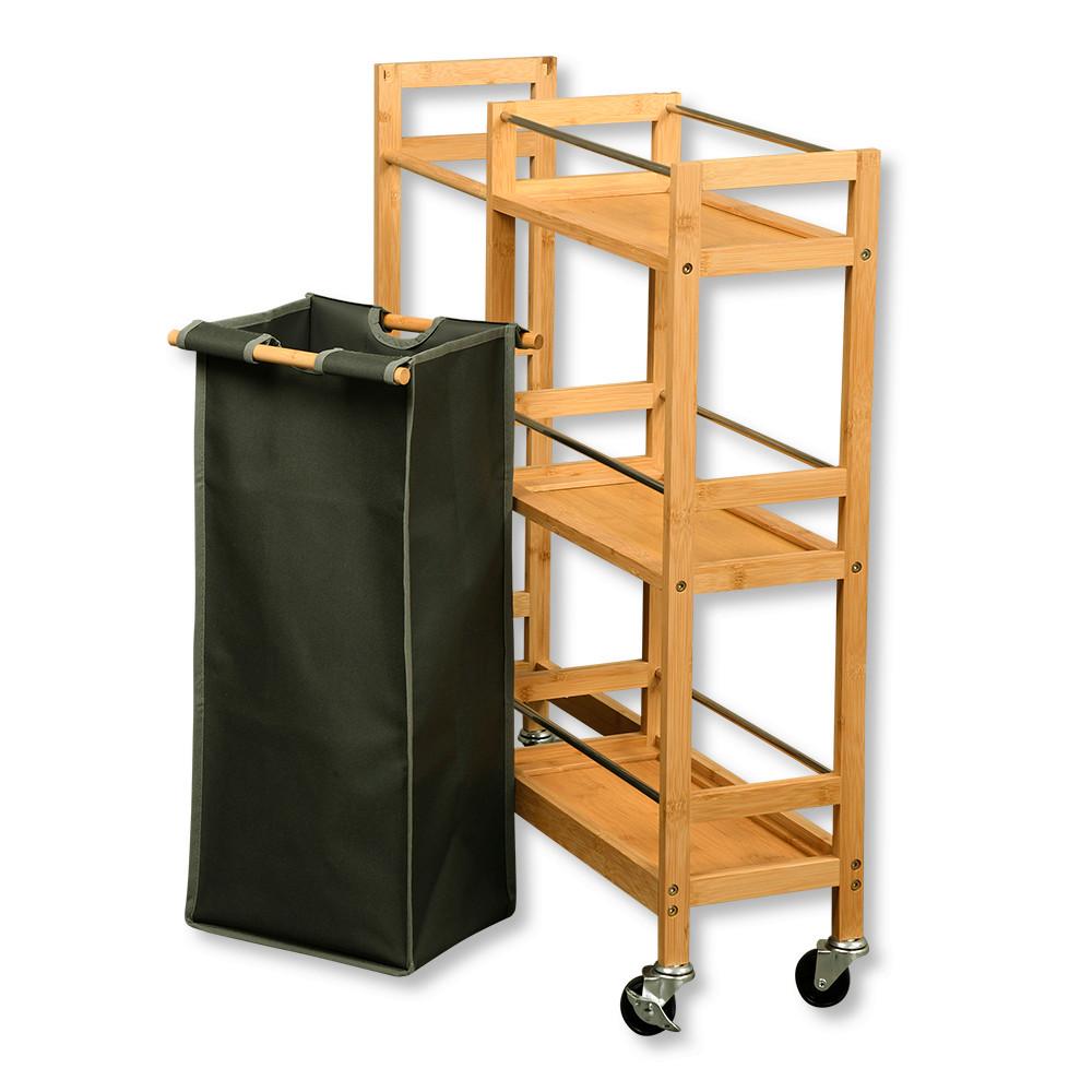 Servierwagen Bambus, Hellbraun, B: 68 cm - Hellbraun, Basics, Holz/Kunststoff (68/78/20cm) - Kesper