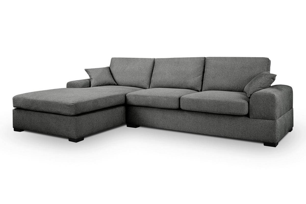 Ecksofa Veda Grau S: 308x186 Cm - Beige/Schwarz, Basics, Holz/Textil (308/186cm) - MID.YOU