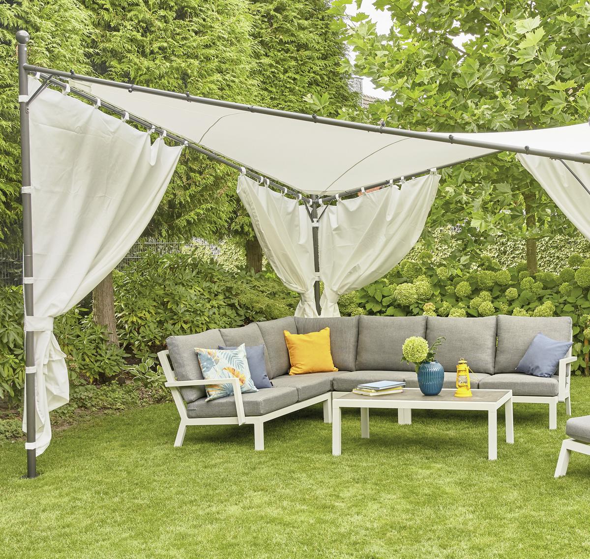 Seitenteile Berlino 400x256cm 2er-Set - Weiß, KONVENTIONELL, Textil (400/256cm) - Siena Garden