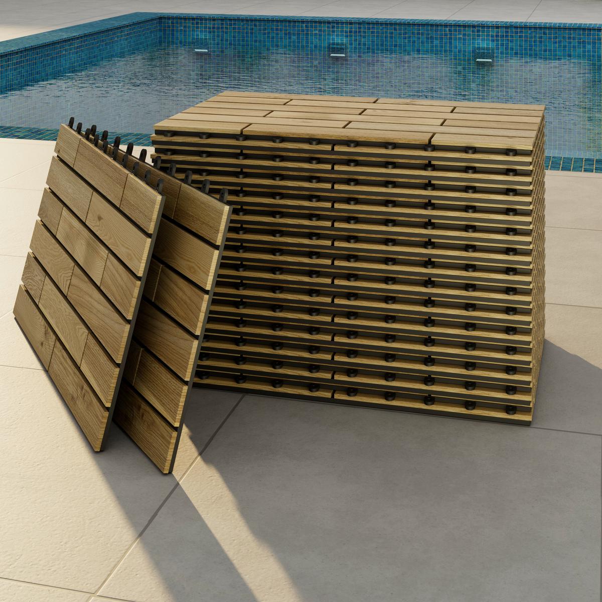 Terrassenfliese XXL Paul 5er-Set je 60x30 cm Akazie - Akaziefarben, MODERN, Holz/Kunststoff (60/2,4/30cm) - James Wood