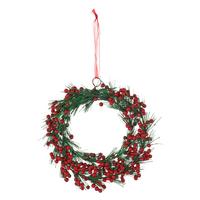 Umelý venček P: 17 cm - zelená/červená, Basics, plast (17cm) - Mömax