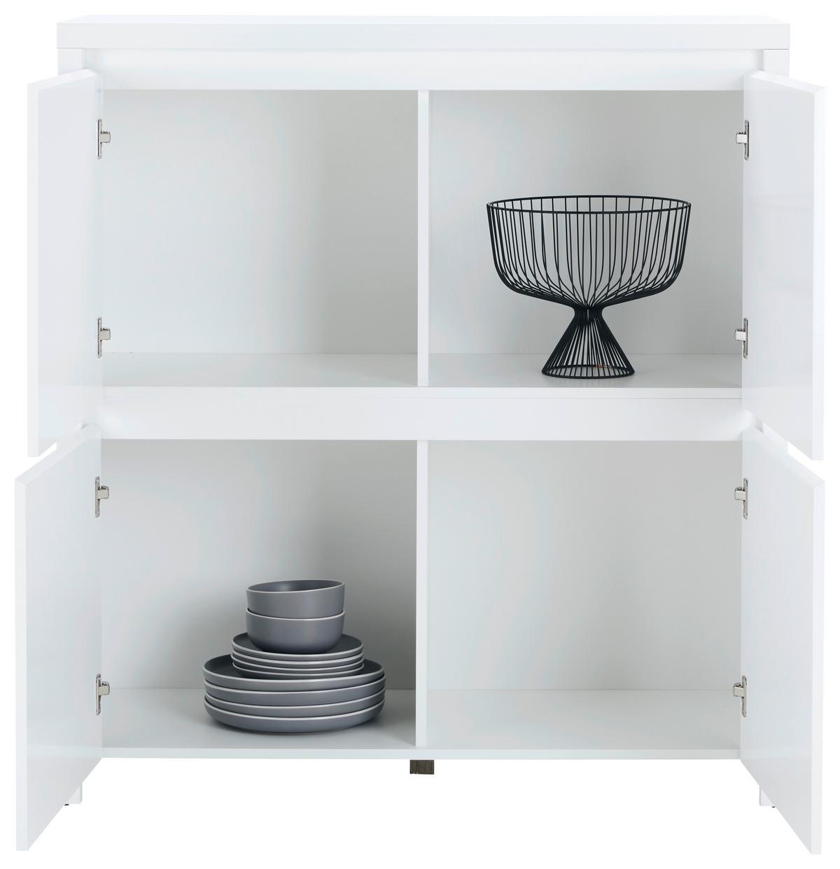 KOMODA LARIOS B -EXKLUSIV- - bílá/černá, Moderní, kompozitní dřevo/plast (105/112/40cm) - Mömax