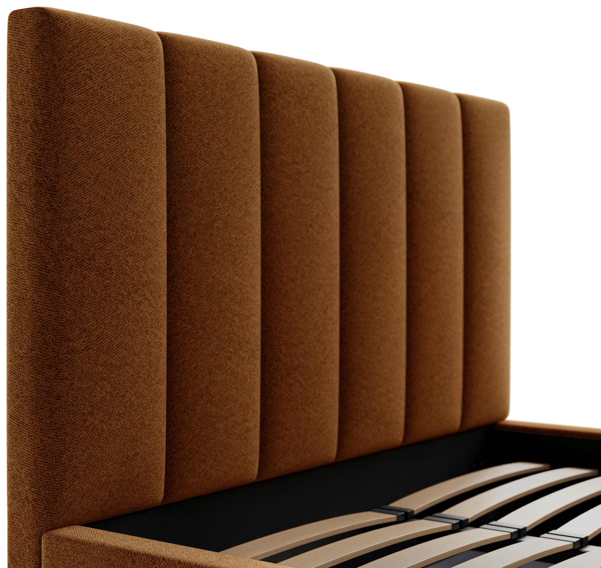 Polsterbett Talera Loft braun 140x200 cm - Buchefarben/Schwarz, KONVENTIONELL, Holz/Textil (140/200cm)