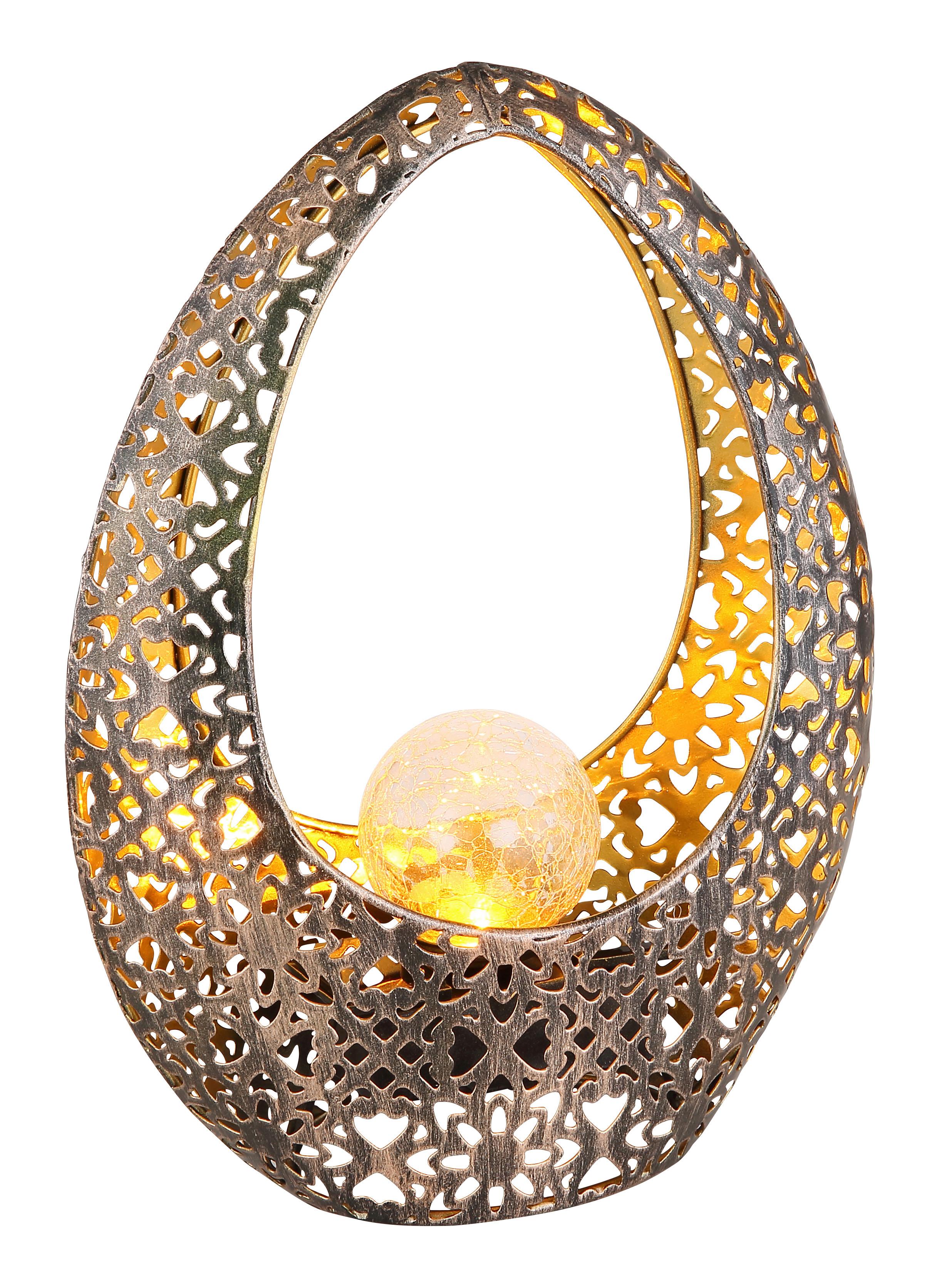 SOLARLEUCHTE 36528 - Klar/Goldfarben, Design, Glas/Metall (21.5/9.5/27.5cm) - Globo