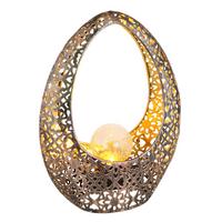 SOLARLEUCHTE 36528 - Klar/Goldfarben, Design, Glas/Metall (21.5/9.5/27.5cm) - Globo