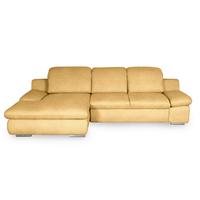 Ecksofa Isona Gelb Chenille - Chromfarben/Gelb, Design, Textil (165/286cm) - Livetastic