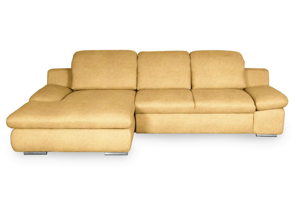 Ecksofa Isona Gelb Chenille - Chromfarben/Gelb, Design, Textil (165/286cm) - Livetastic