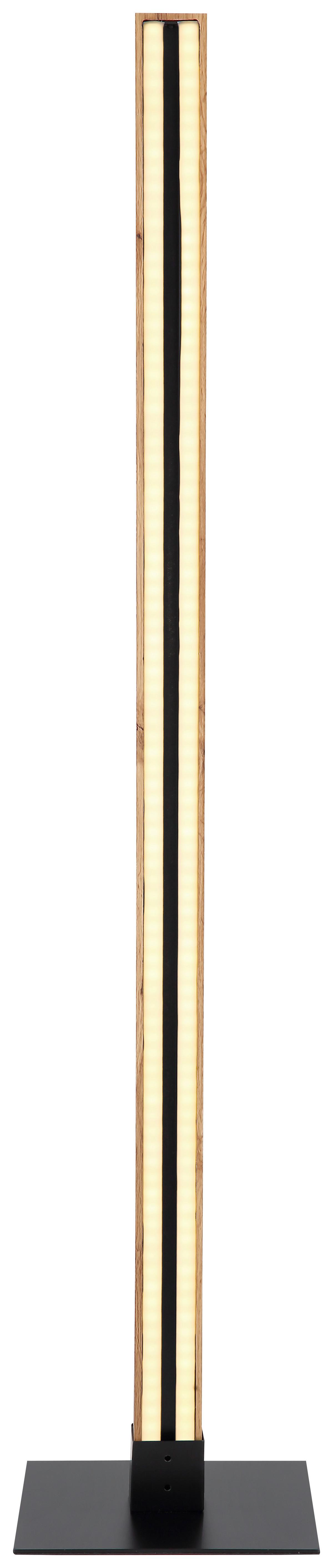Stehlampe Doro dimmbar Opal/Schwarz 3-Fach Schaltbar - Opal/Schwarz, Natur, Kunststoff/Metall (25/18/123cm) - Globo