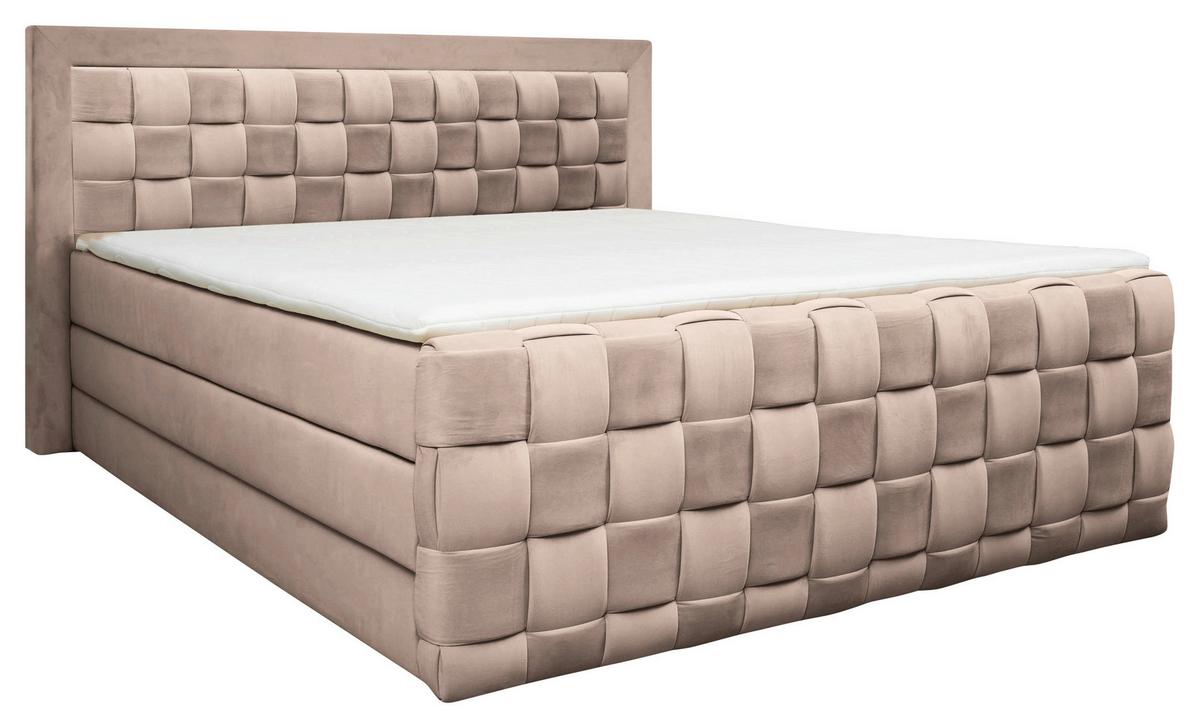 Boxspringbett Grenada Beige, Lf: 180x200 cm - Beige, MODERN, Textil (180/200cm) - Livetastic