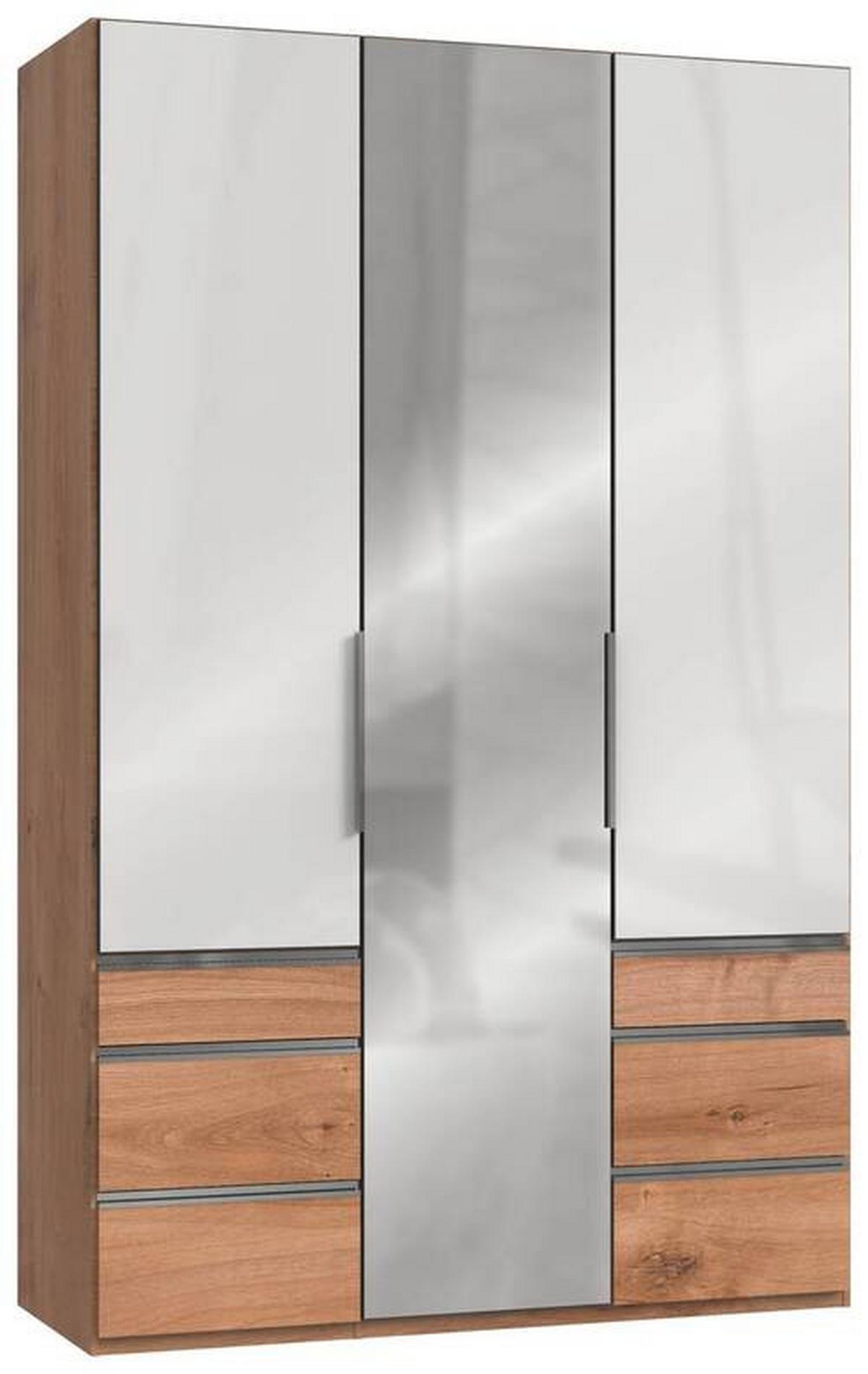 Drehtürenschrank 150cm Level, Weiß/eiche Dekor - Eichefarben/Weiß, MODERN, Glas/Holzwerkstoff (150/236/58cm) - MID.YOU