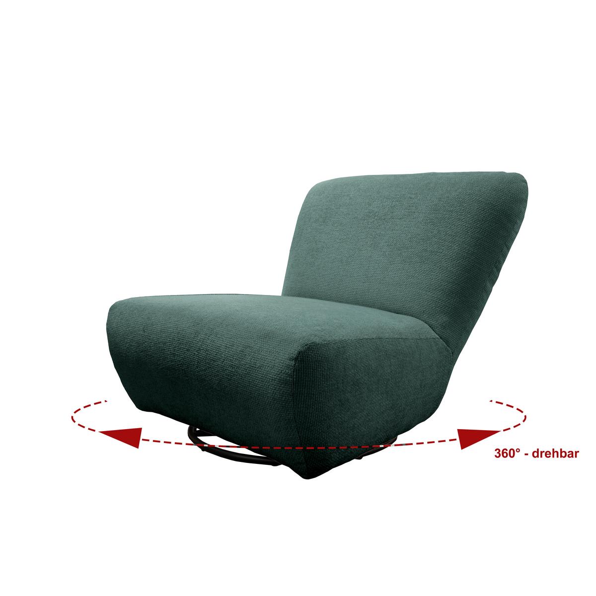 Xxl-sessel Cremallo Dunkelblau Wippfunktion, Drehbar, B: 95cm - Schwarz/Dunkelblau, Trend, Textil (95/77/94cm) - Livetastic