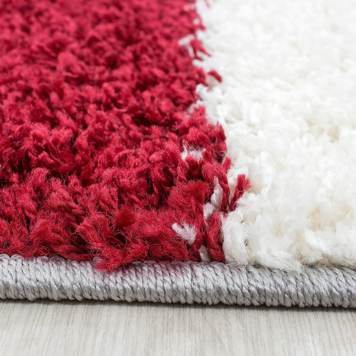 Hochflor Teppich Rot Life 200x290 cm - Rot/Hellgrau, KONVENTIONELL, Textil (200/290cm) - Novel