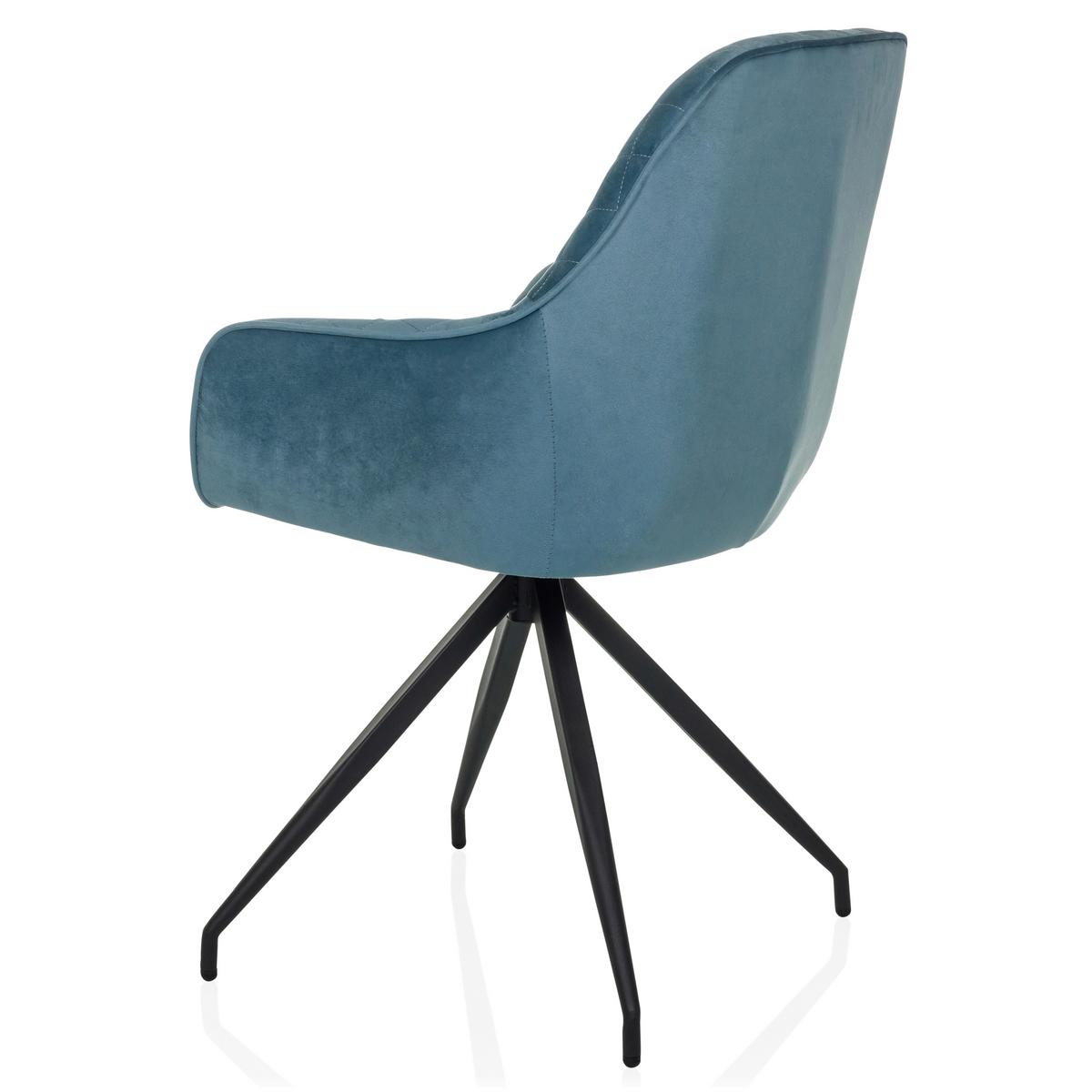 Armlehnstuhl Elverum Blaugrau B: 58 Cm - Blaugrau/Schwarz, MODERN, Textil/Metall (58/87/57cm) - MID.YOU