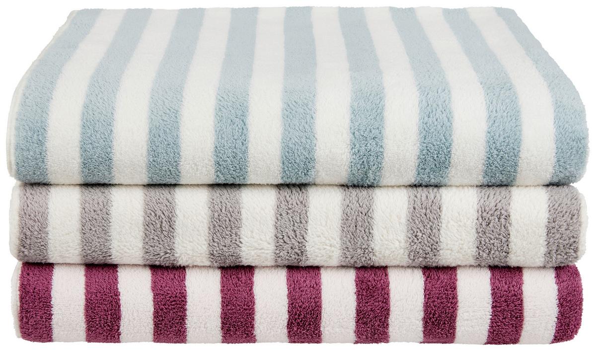 Strandtuch Ibiza - Silberfarben/Weiß, KONVENTIONELL, Textil (70/150cm) - Ondega