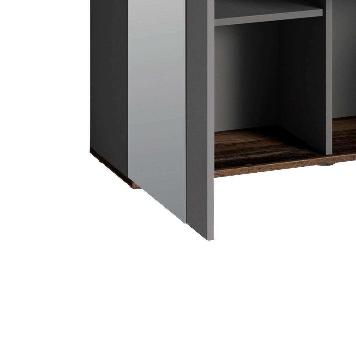 Garderobe Jakob Alteiche Dekor/anthrazit B: 97 Cm - Alteiche/Anthrazit, MODERN, Holzwerkstoff (97/195/30cm) - MID.YOU