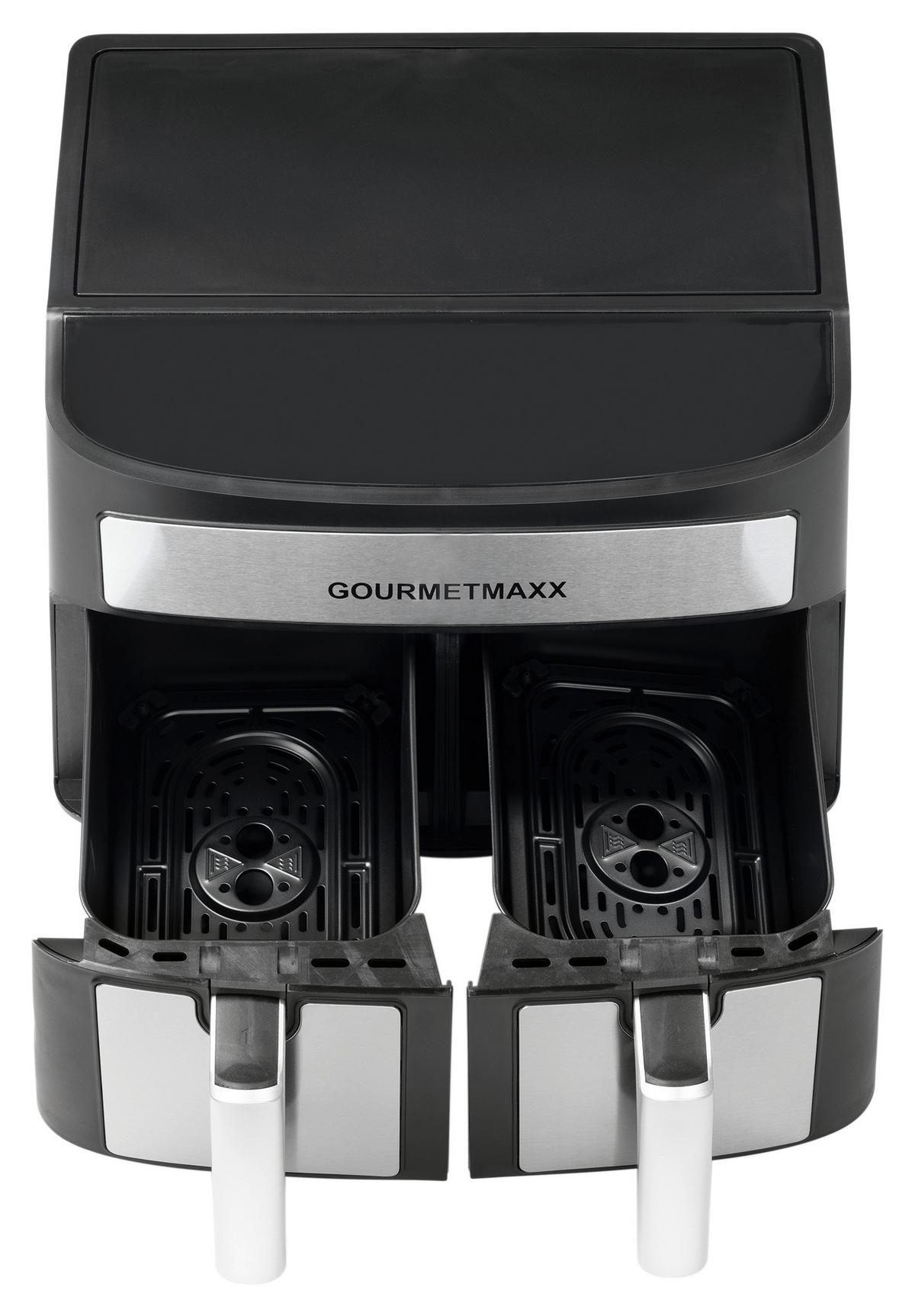 Heißluftfritteuse Zweikammernmodell - Silberfarben/Schwarz, LIFESTYLE, Kunststoff/Metall (39/36/31cm)