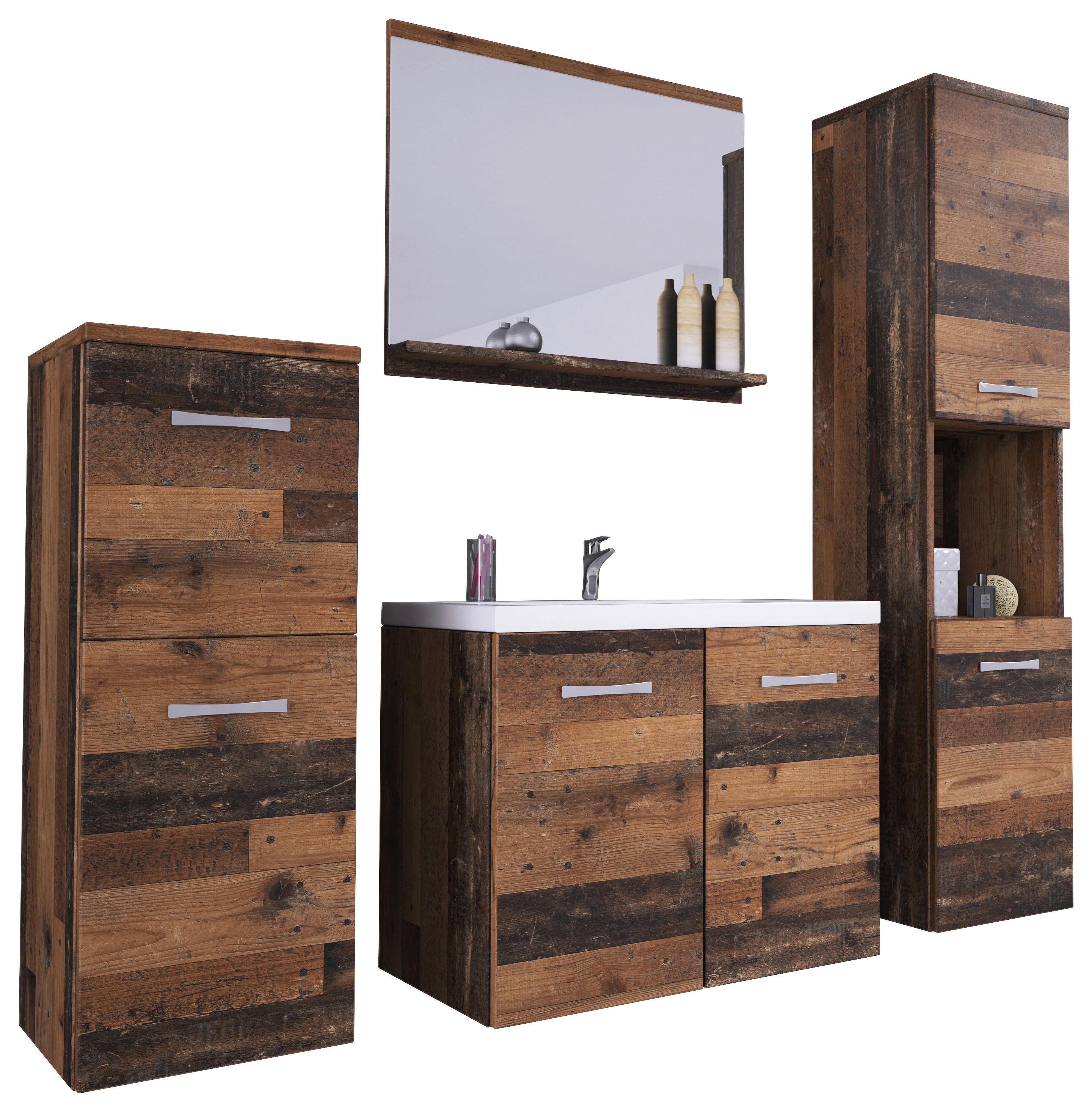 Badmöbel-set 5-tlg. Malo B: 140 Cm Eichfarben - Alteiche/Eichefarben, LIFESTYLE, Keramik/Holzwerkstoff (120cm) - P & B