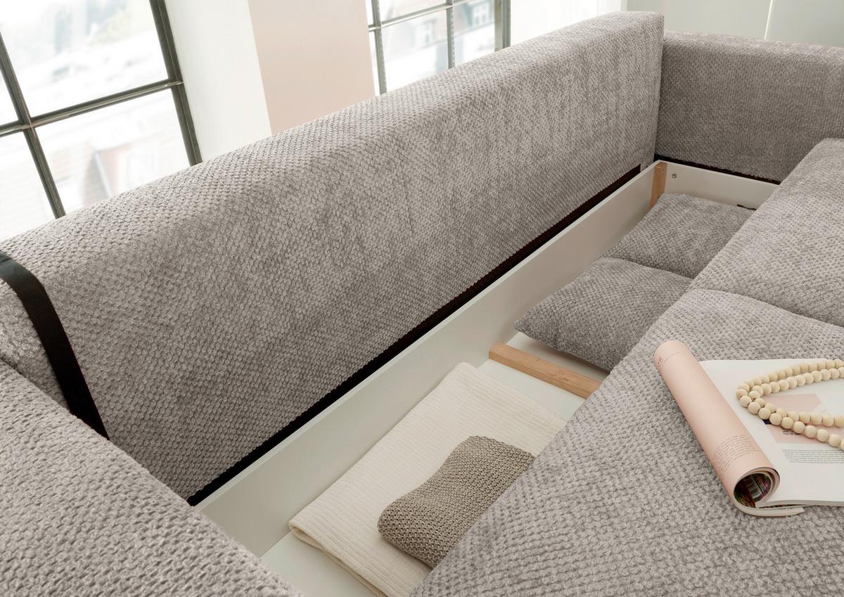 Schlafsofa Bullet Taupe B: 235 Cm - Taupe/Schwarz, KONVENTIONELL, Textil (235/88/120cm) - MID.YOU