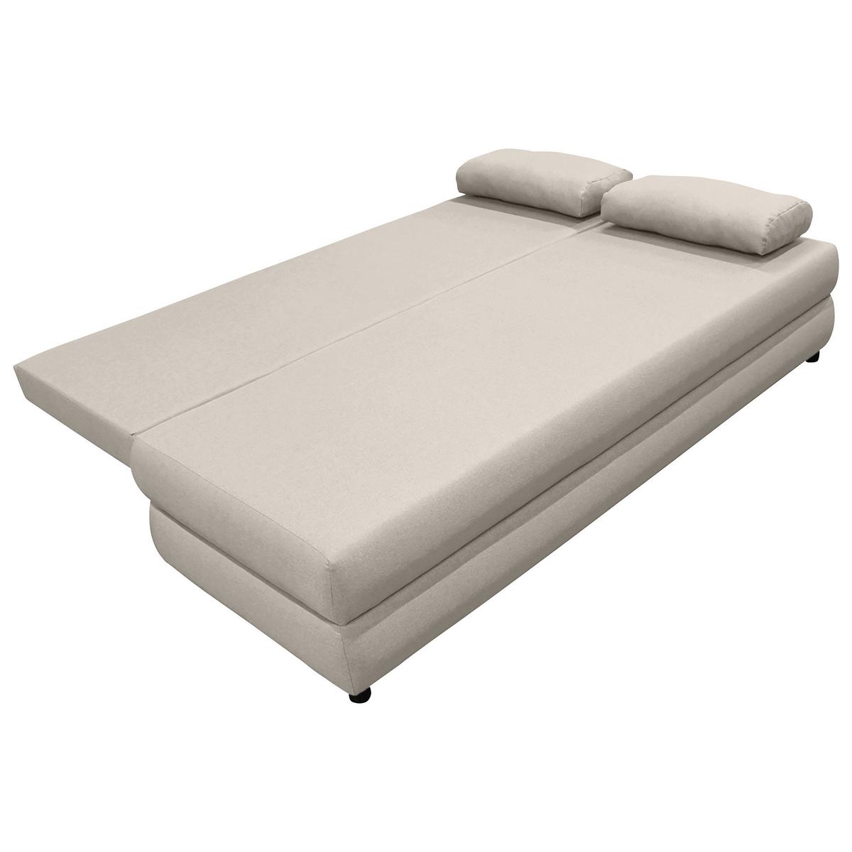 Schlafsofa Mela Beige B: 200 cm - Beige/Schwarz, Design, Textil (200/88/87cm) - P & B