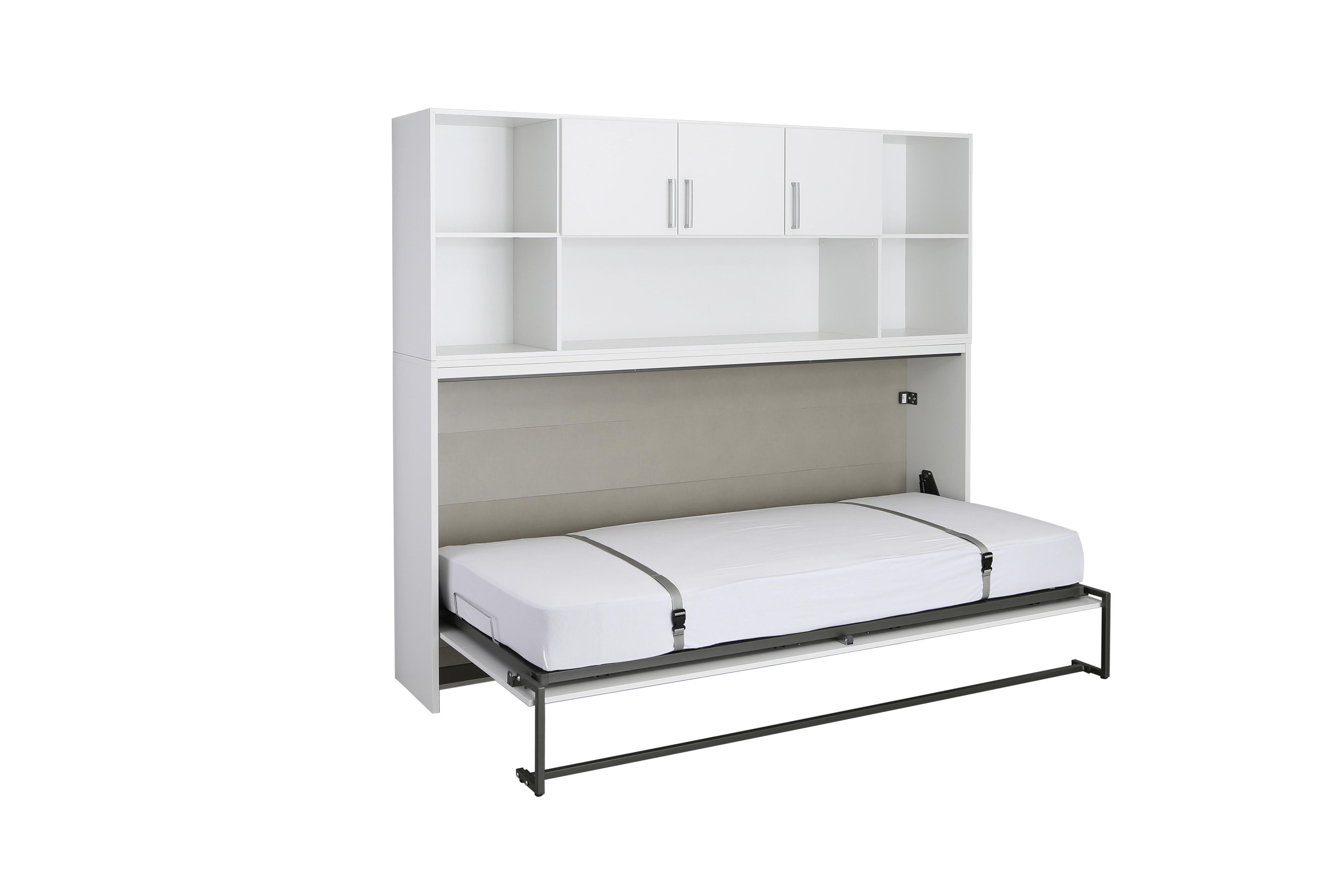 Bettüberbauregal Albero 214 cm Weiß - Weiß, KONVENTIONELL, Holzwerkstoff (214/82/40cm)