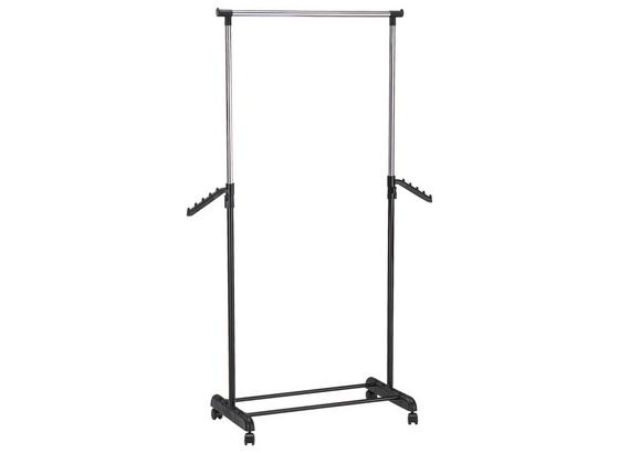 Posuvný Stojan Na Odev Frank 2 - čierna/chrómová, Moderný, kov/plast (80/99-179/40cm) Posuvný Stojan Na Odev Frank 2 - čierna/chrómová, Moderný, kov/plast (80/99-179/40cm)
