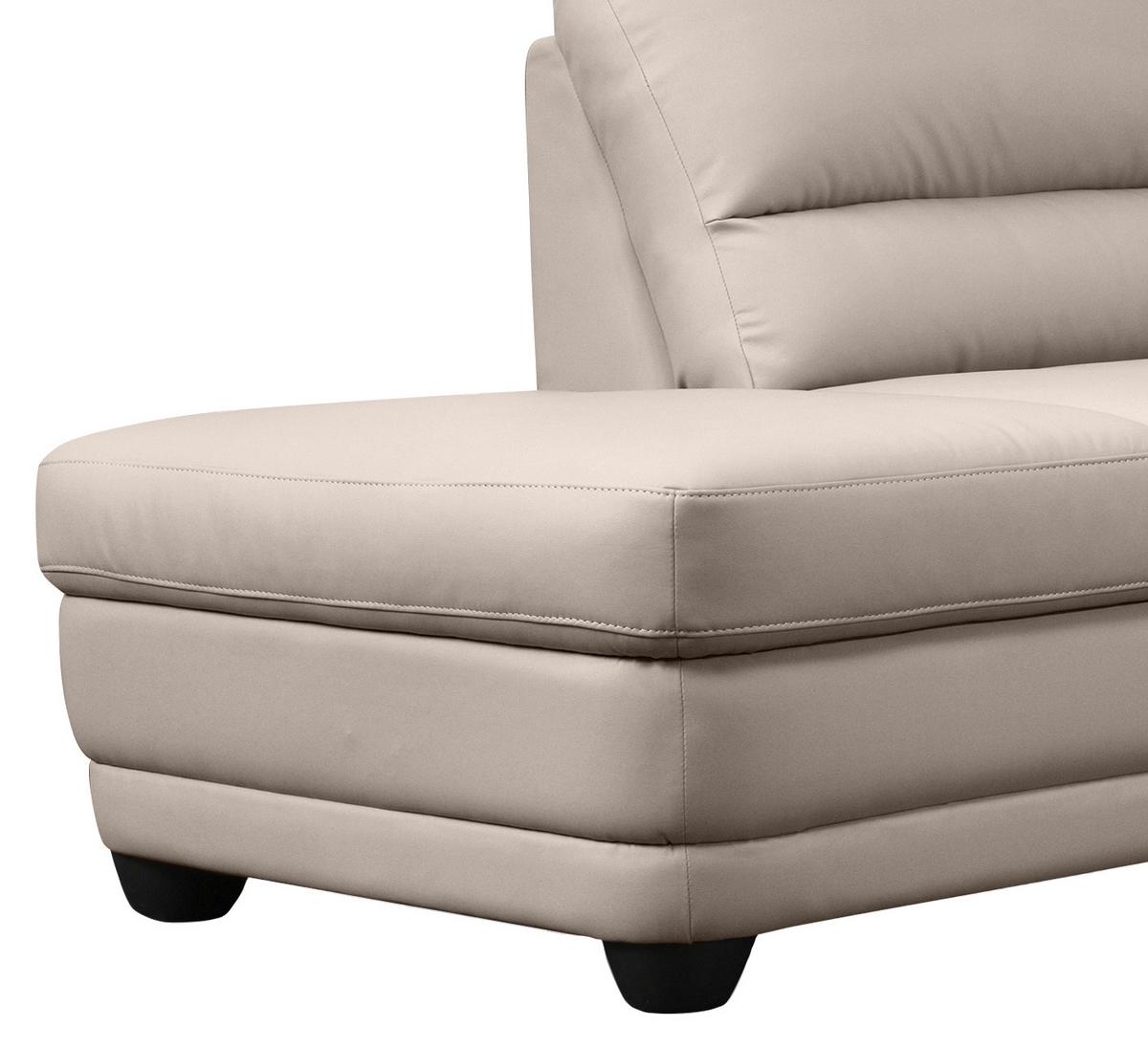 Ecksofa Nebolo Sandfarben Lederlook - Sandfarben, Design, Textil (225/245cm) - Livetastic