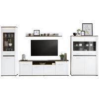 Wohnkombination Modern 4 Tlg. Mit Led Alassio 3, Weiß/matera - MODERN (374,3/200/40,5cm) - Luca Bessoni