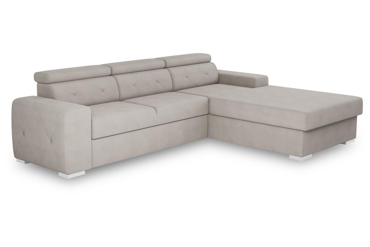 Ecksofa mit Schlaffunktion Madison Cremefarben 296x195 cm - Silberfarben/Creme, Design, Textil (296/195cm) - MID.YOU