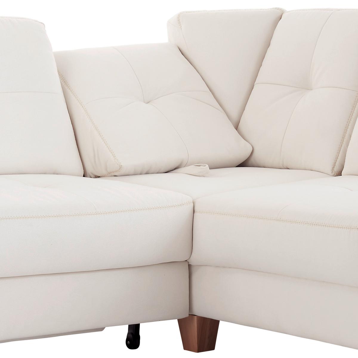 Ecksofa Varese Mit Bettkasten Naturfarben 239x164 Cm - Beige/Schwarz, KONVENTIONELL, Textil (239/164cm) - James Wood