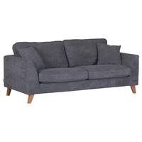 3-Sitzer-Sofa Rimini, Dunkelgrau B: 200 cm - Dunkelgrau/Buchefarben, Design, Textil (200/63/90cm) - MID.YOU