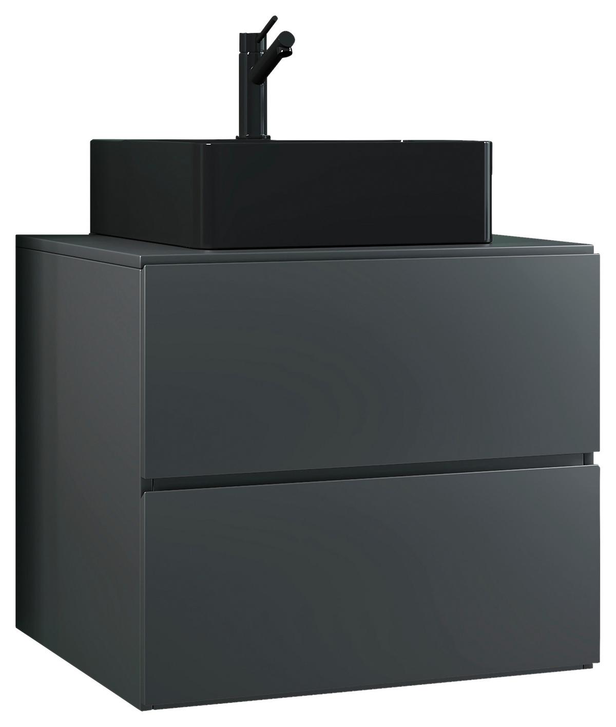 Waschtischkombi Lendas Bl S - Anthrazit, MODERN, Keramik/Holzwerkstoff (61cm) - MID.YOU