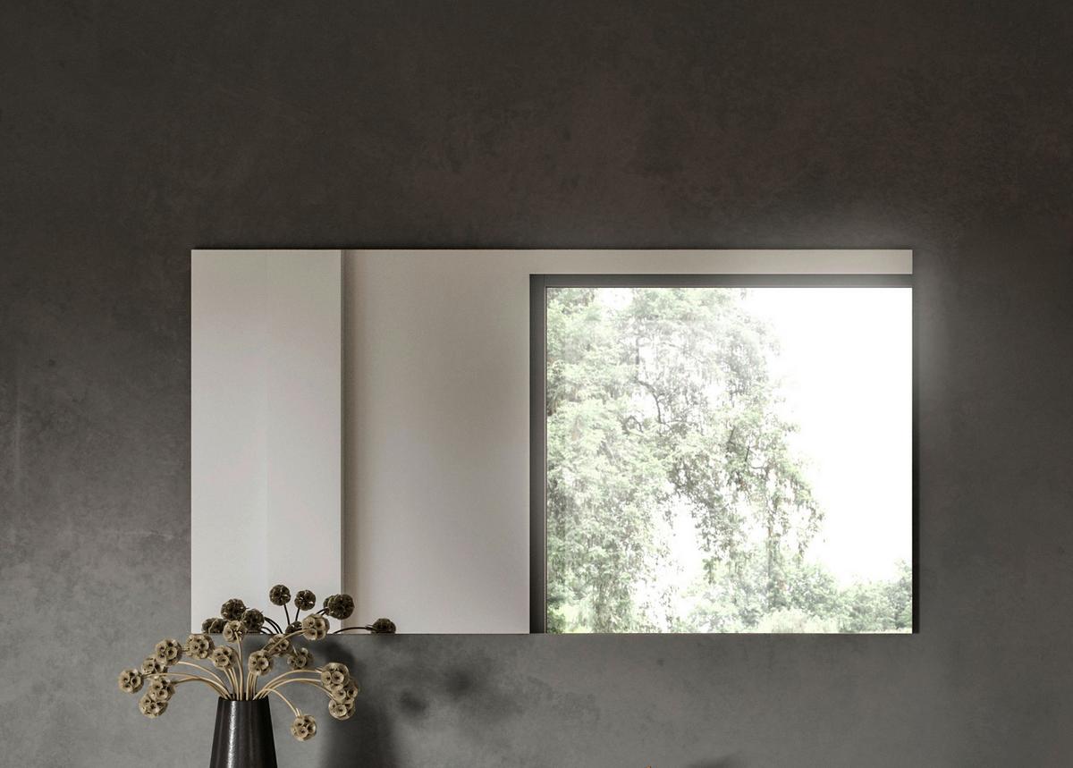 Wandspiegel Naro Eiche dunkel Dekor B: 120cm - Eiche dunkel, Design, Glas/Holzwerkstoff (120/64/2cm) - Livetastic