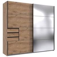 Schwebetürenschrank Saigon - Klar/Eichefarben, MODERN, Holzwerkstoff (225/210/64cm) - MID.YOU