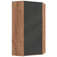Eckschrank Schenkel 120x120 Cm Level 36c Grau/eiche Dekor - Eichefarben/Grau, MODERN, Glas/Holzwerkstoff (120/236/120cm) - MID.YOU