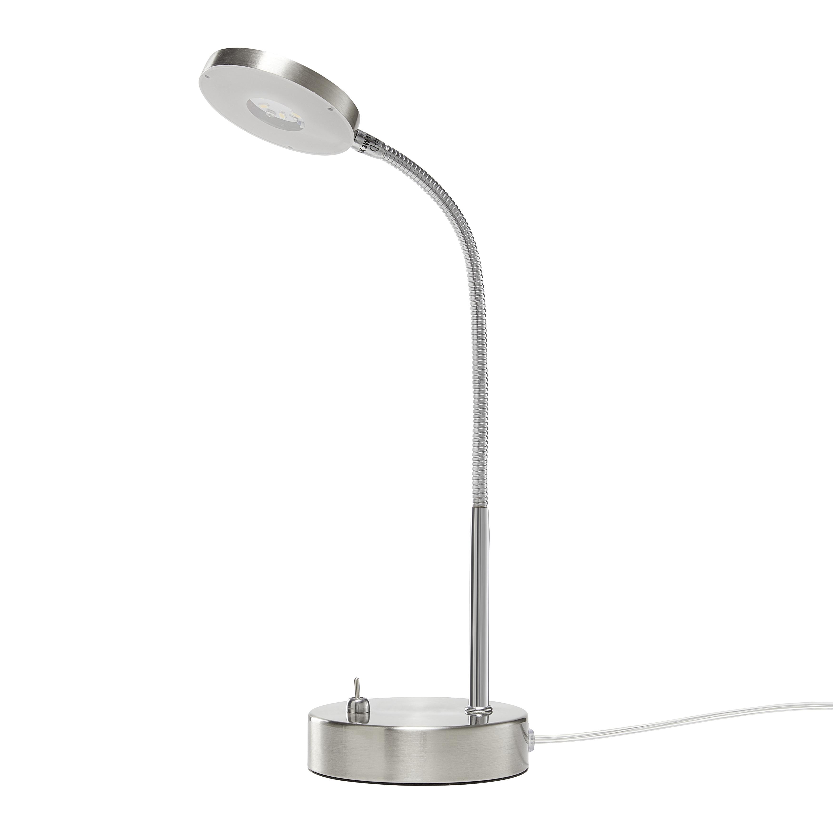 Led Lampa Na Písací Stôl Holger Max. 3 Watt, V: 30 Cm - chrómová, Moderný, kov (20/30cm) - Modern Living