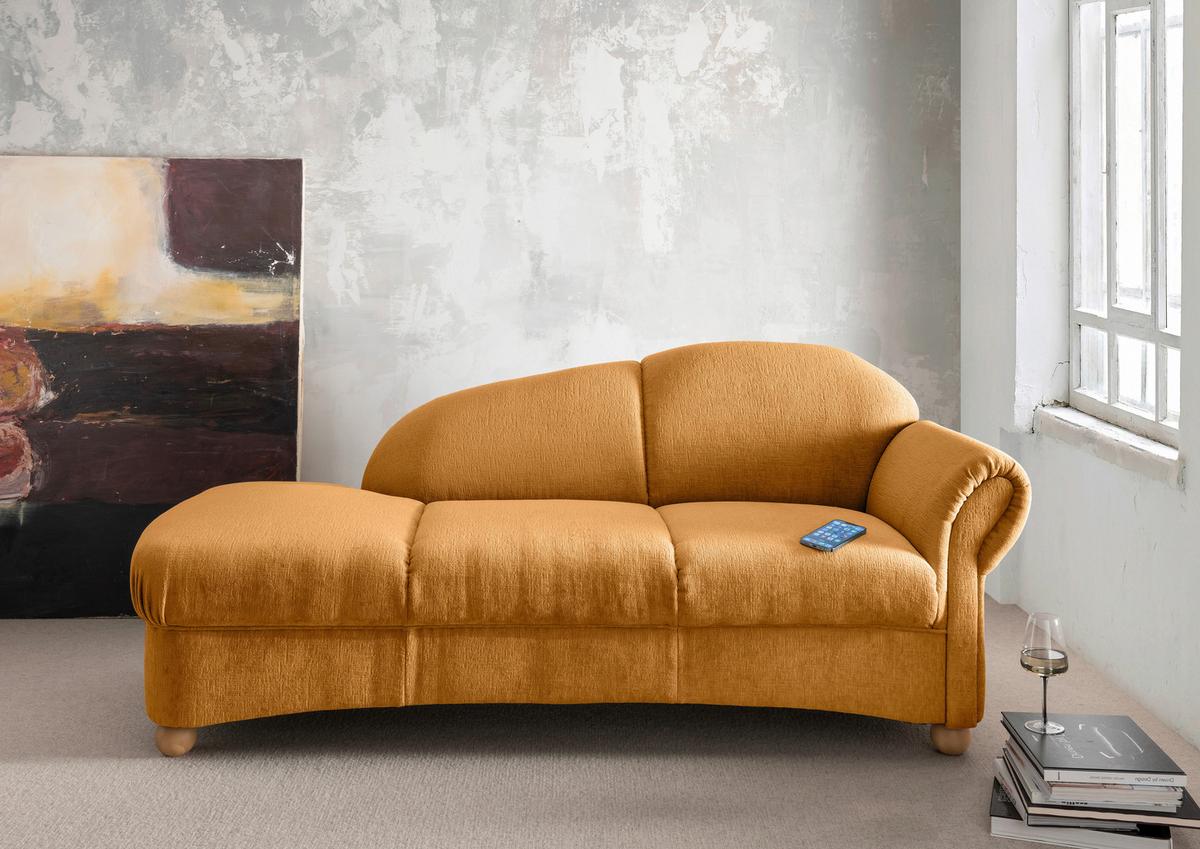 Ottomane Torello Goldfarben B: 190cm - Wildeiche/Goldfarben, KONVENTIONELL, Textil (190/84/86cm) - Livetastic