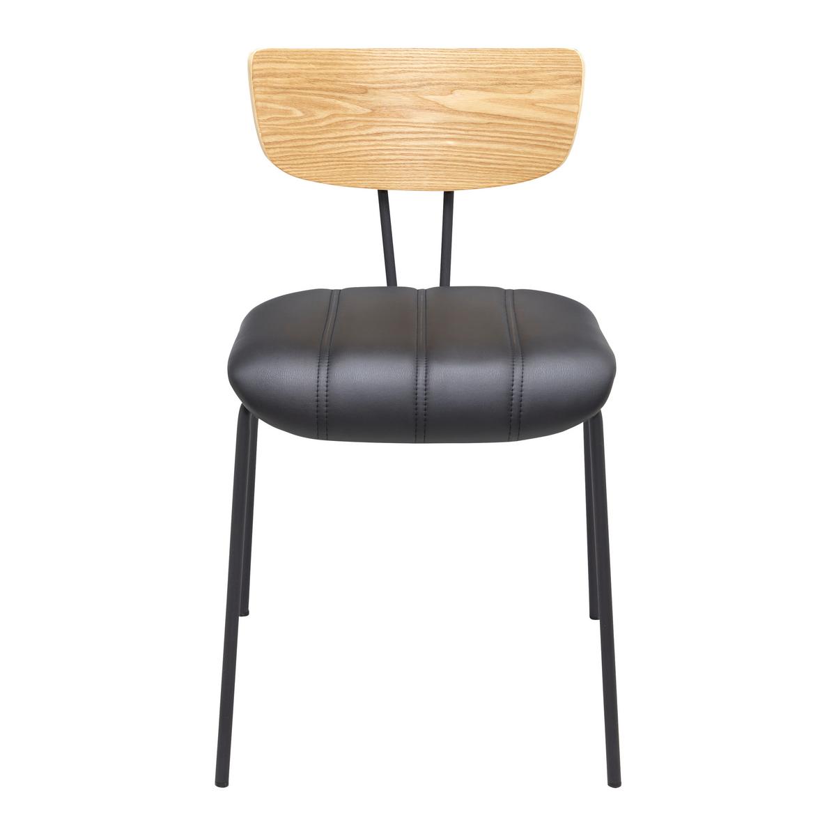 Židle CERA černá - černá/světle hnědá, Moderní, kov/dřevo (42/78/54cm) - Bessagi Home