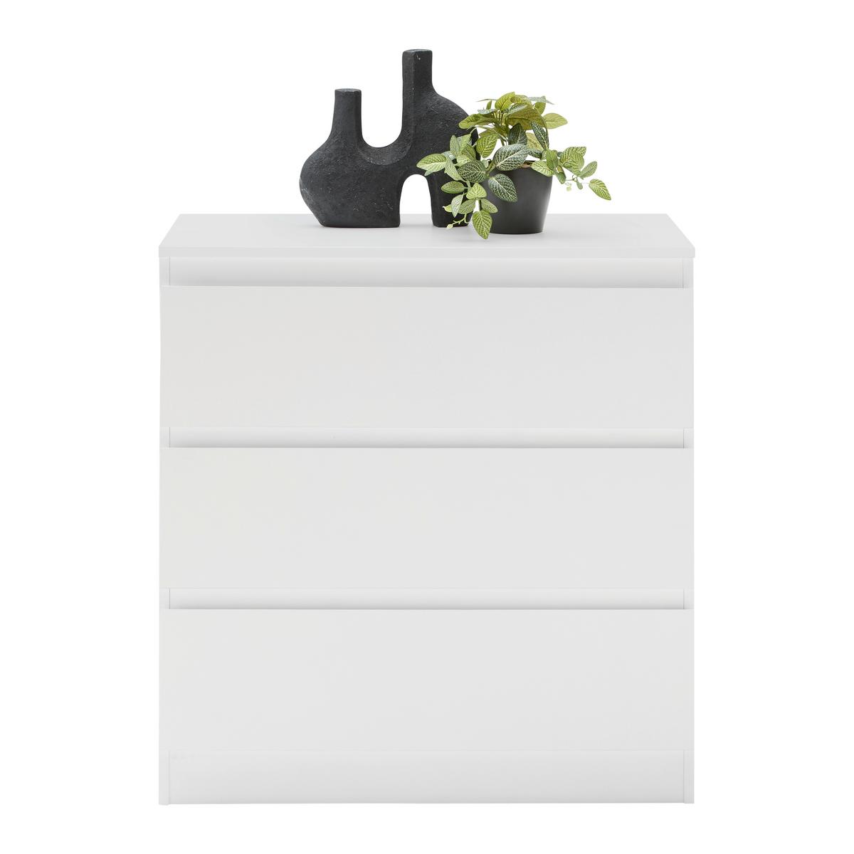 KOMODA MARA - čierna/biela, Konventionell, kompozitné drevo/plast (77/80/42cm) - Mömax