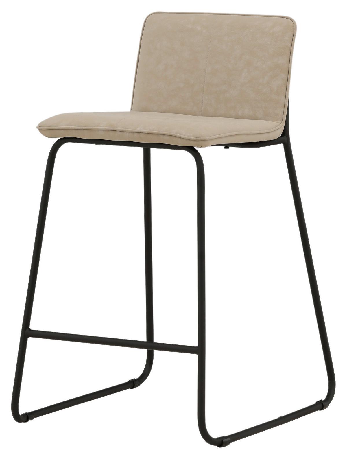 Barhocker-set Bisbee - Beige/Schwarz, Design, Textil/Metall (41/84/50cm) - Livetastic