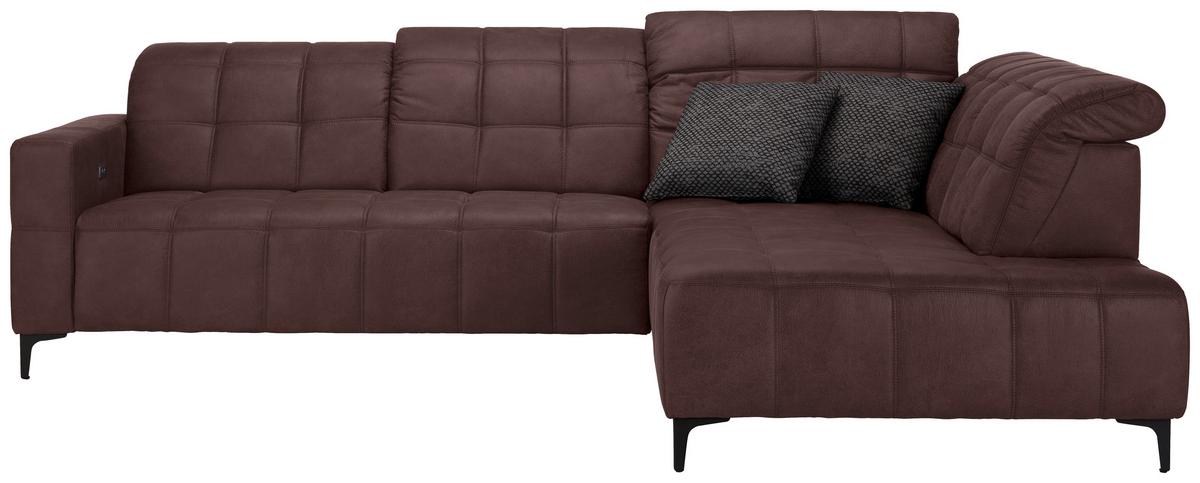 Rohová sedačka PANAMA, pravá, hnědá - černá/hnědá, Konvenční, kov/textil (304/216cm) - Premium Living