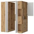 Eckschrank Begehbar mit Regal 150cm Box, Eiche Dekor/Weiß - Eichefarben/Weiß, MODERN, Holzwerkstoff (150/205/120cm) - Ondega